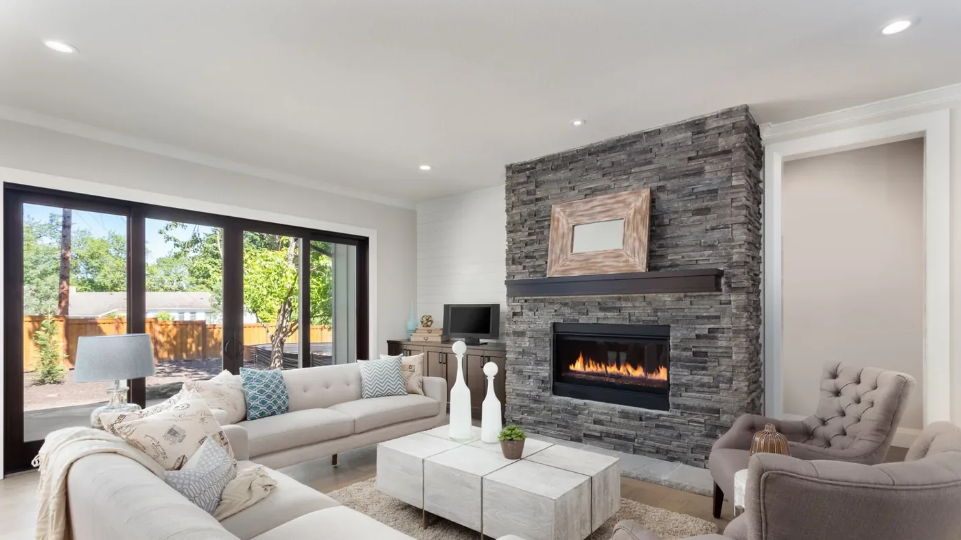 Domestic gas fireplace