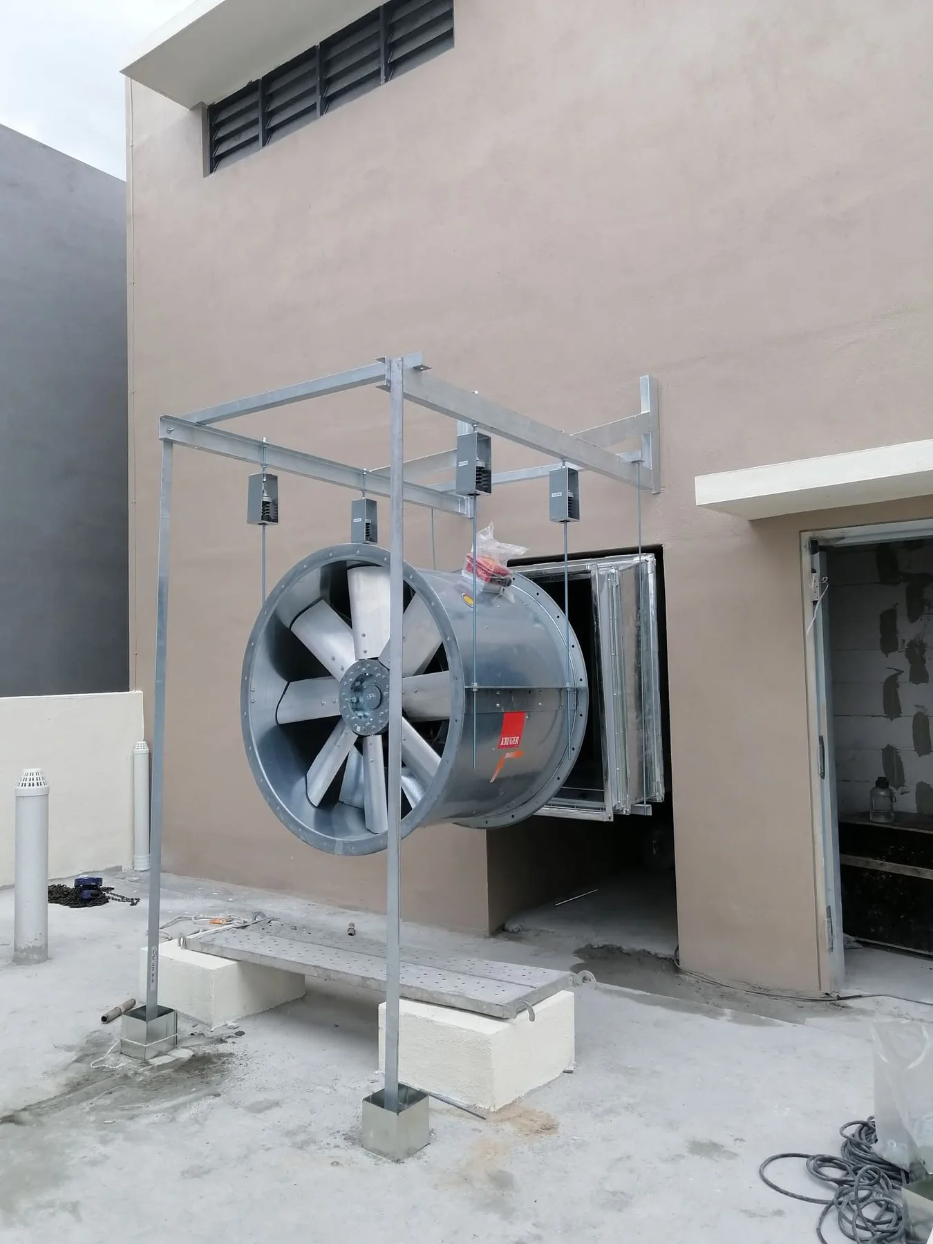 Industrial extractor fan installation